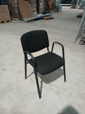 Emtrade Vergaderstoel met armleuningen – Zwart - Gebruikt Emtrade Vergaderstoel met armleuningen – Zwart - Gebruikt