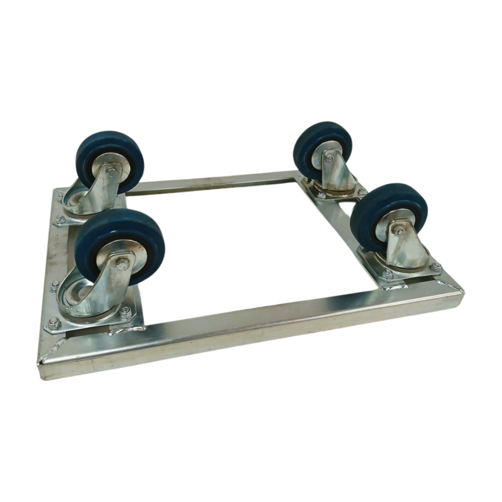 Emtrade (Nieuw) Dolly 60x40x15cm verzinkt met 4 rubberen zwenkwielen 500kg, gebruikt