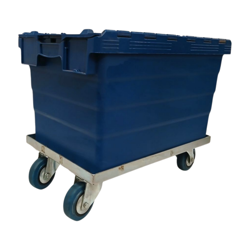 Emtrade (Nieuw) Dolly 60x40x15cm verzinkt met 4 rubberen zwenkwielen 500kg, gebruikt