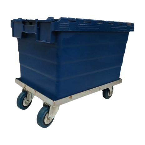 Emtrade (Nieuw) Dolly 60x40x15cm verzinkt met 4 rubberen zwenkwielen 500kg, gebruikt