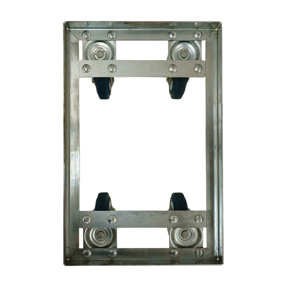 Emtrade (Nieuw) Dolly 60x40x15cm verzinkt met 4 rubberen zwenkwielen 500kg, gebruikt