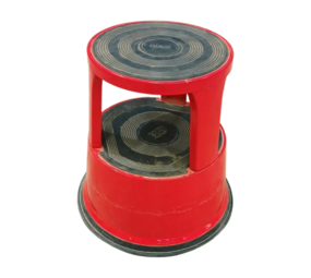 DESQ DESQ Roll-a-Step Opstapkruk, Hoogte 42,6 cm,  Rood, Metaal, Gebruikt