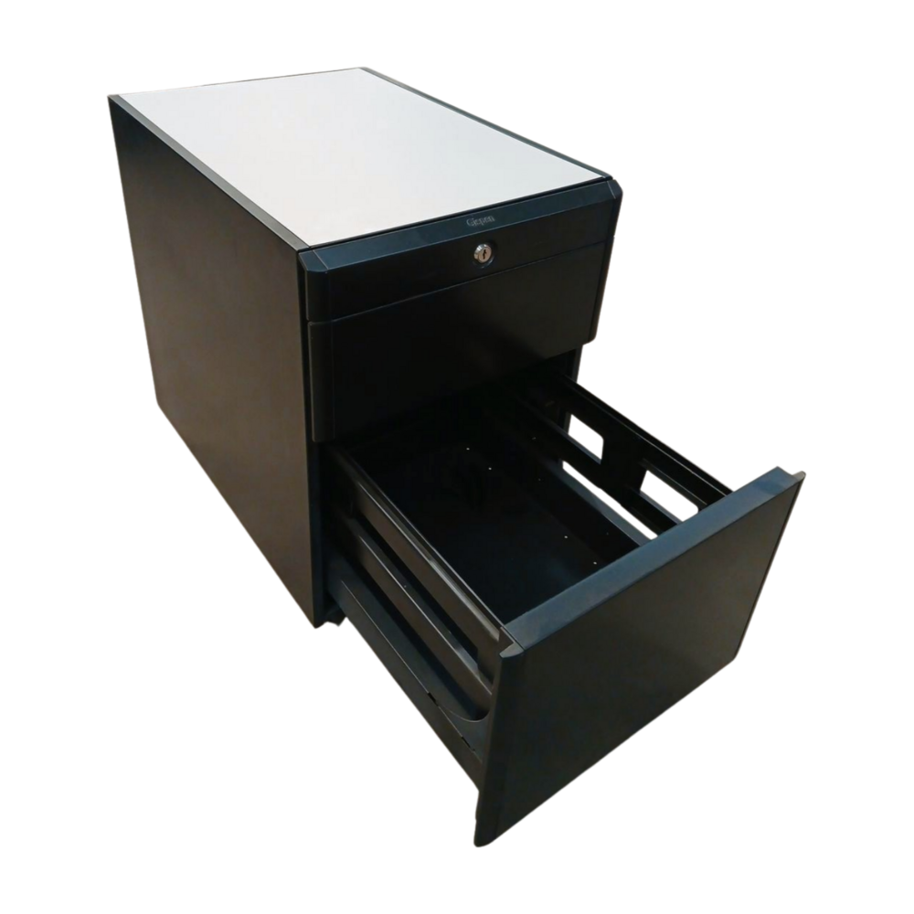 Gispen Gispen Ladeblok, 60×42×58cm, Zwart met Lichtgrijs Blad, Gebruikt Gispen Gispen Ladeblok, 60×42×58cm, Zwart met Lichtgrijs Blad, Gebruikt