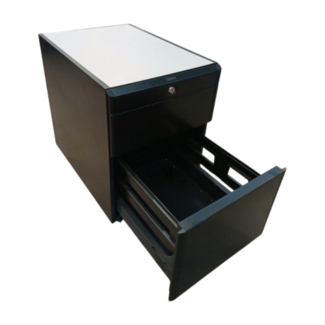 Gispen Gispen Ladeblok, 60×42×58cm, Zwart met Lichtgrijs Blad, Gebruikt Gispen Gispen Ladeblok, 60×42×58cm, Zwart met Lichtgrijs Blad, Gebruikt