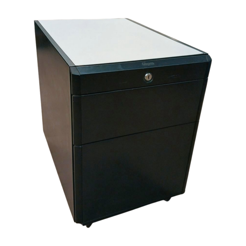 Gispen Gispen Ladeblok, 60×42×58cm, Zwart met Lichtgrijs Blad, Gebruikt Gispen Gispen Ladeblok, 60×42×58cm, Zwart met Lichtgrijs Blad, Gebruikt