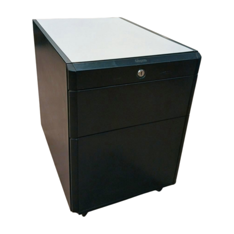 Gispen Gispen Ladeblok, 60×42×58cm, Zwart met Lichtgrijs Blad, Gebruikt Gispen Gispen Ladeblok, 60×42×58cm, Zwart met Lichtgrijs Blad, Gebruikt