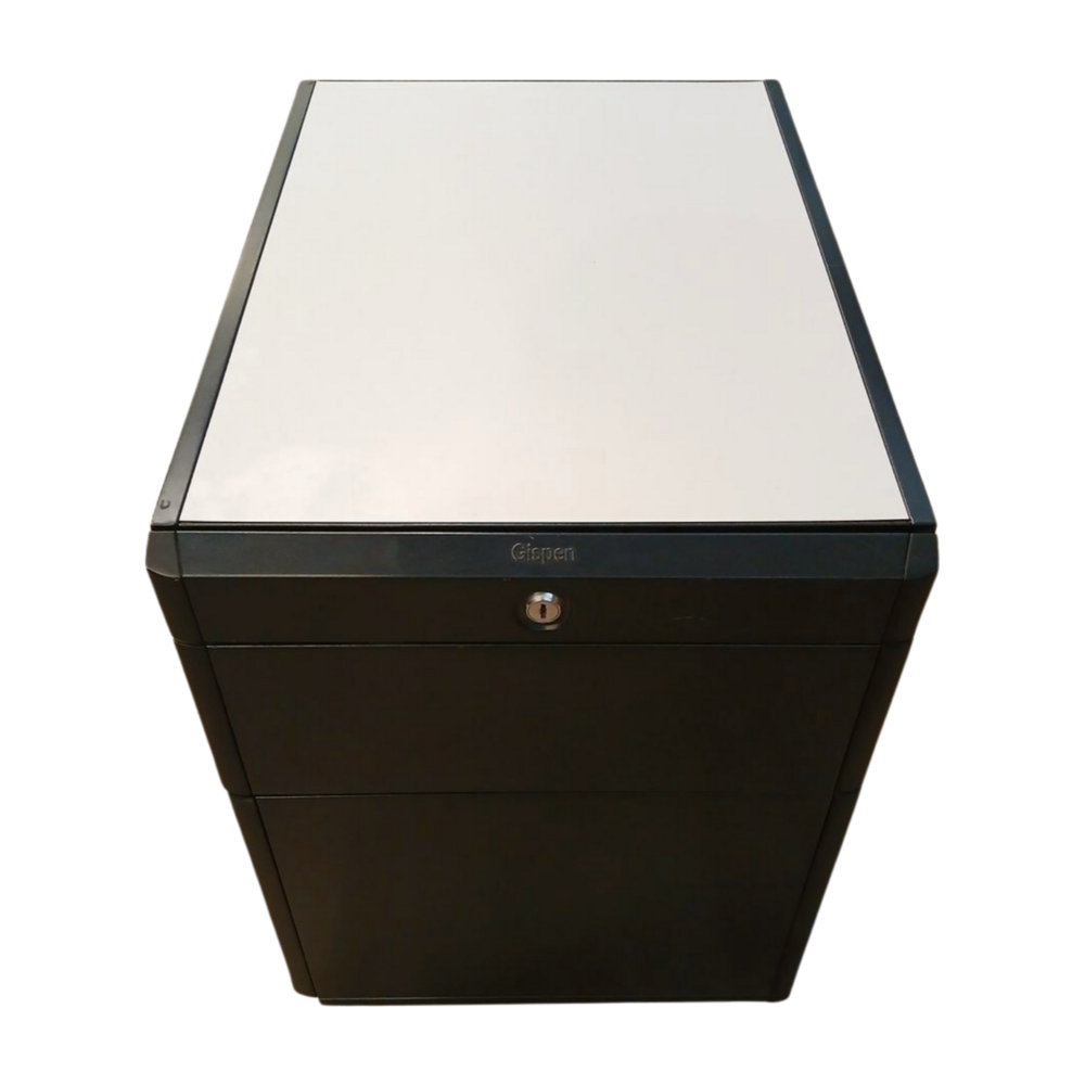 Gispen Gispen Ladeblok, 60×42×58cm, Zwart met Lichtgrijs Blad, Gebruikt Gispen Gispen Ladeblok, 60×42×58cm, Zwart met Lichtgrijs Blad, Gebruikt