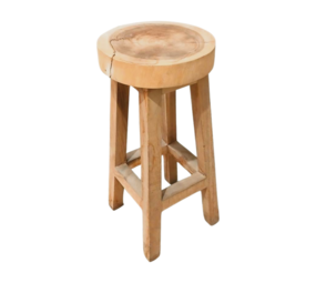 Emtrade Houten Kruk Zitvlak Ø35 cm, 35x33x77 cm, Natuurlijke Uitstraling, Gebruikt