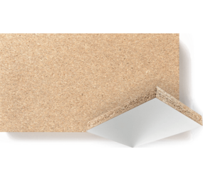 Emtrade Vloerplaat spaanplaat 5000 x 1020 x 38 mm, onderzijde wit, bovenzijde naturel, gebruikt