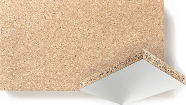 Emtrade Vloerplaat spaanplaat 5000 x 1020 x 38 mm, onderzijde wit, bovenzijde naturel, gebruikt