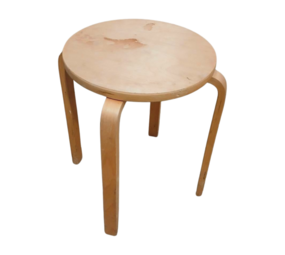 Emtrade Houten Kruk - Frosta -  Berkenmultiplex – Rond 35cm - Gebruikt