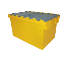 Emtrade Distributiebak 600x400x320mm, Geel met grijze deksel, Nieuw