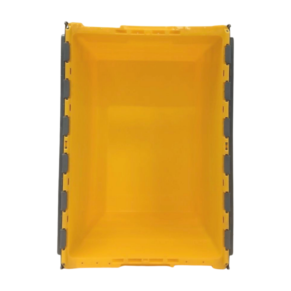 Emtrade Distributiebak 600x400x320 mm Nestbaar Stapelbaar Geel met Grijze Deksel, Nieuw