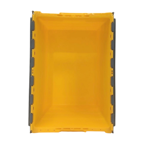 Emtrade Distributiebak 600x400x320 mm Nestbaar Stapelbaar Geel met Grijze Deksel, Nieuw