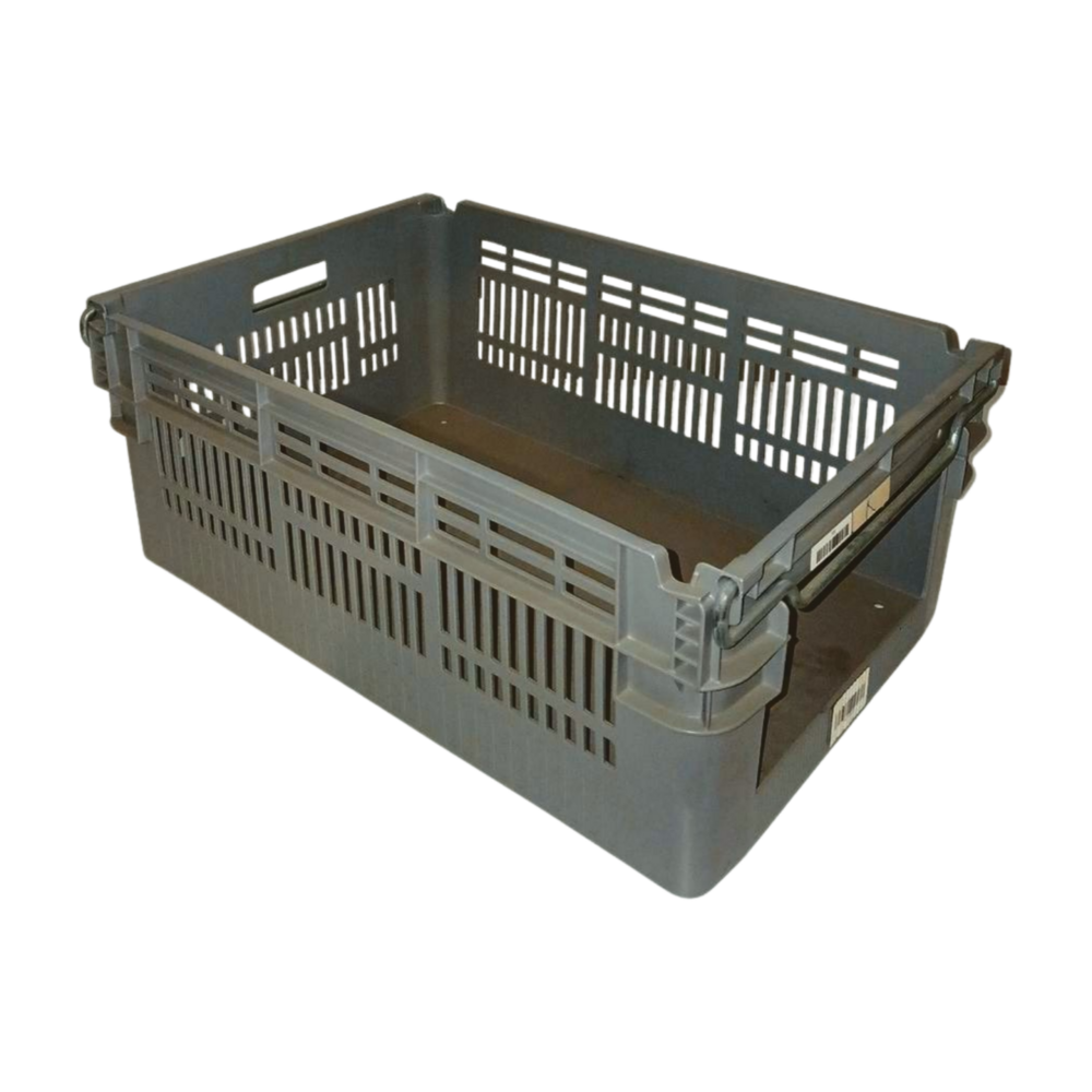 Curtec Magazijnbak, 600x400x235 mm, euronorm, grijs kunststof, gebruikt