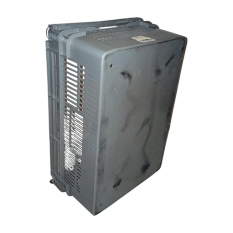 Curtec Magazijnbak met Grijpopening, 600x400x235mm, Nestbaar, Geperforeerde Zijwanden, PE, Grijs, Gebruikt