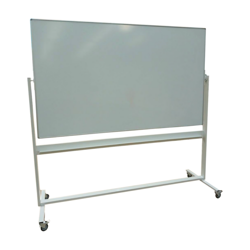 Emtrade Verrijdbaar Magnetisch Whiteboard / Schoolbord 200x120cm - Dubbelzijdig, Wit, Gebruikt