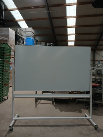 Emtrade Verrijdbaar Magnetisch Whiteboard / Schoolbord 200x120cm - Dubbelzijdig, Wit, Gebruikt