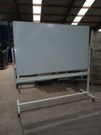 Emtrade Verrijdbaar Magnetisch Whiteboard / Schoolbord 200x120cm - Dubbelzijdig, Wit, Gebruikt