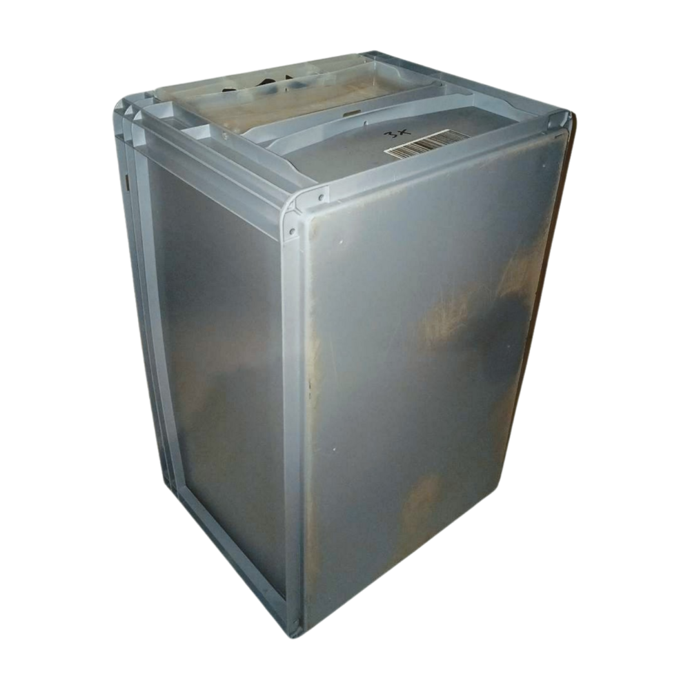 Emtrade Magazijnbak 600x400x320 mm, Met Luik/Klep, Grijs, Gebruikt Emtrade Magazijnbak 600x400x320 mm, Met Luik/Klep, Grijs, Gebruikt