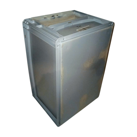 Emtrade Magazijnbak, 600x400x320 mm, euronorm, grijs kunststof, gebruikt