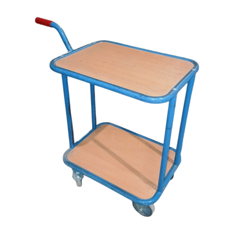 Fetra Fetra Rolwagen met 2 houten plateaus, 60 × 50 × H72 cm, Gebruikt