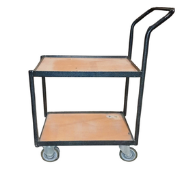 Emtrade Rolwagen met 2 houten plateaus, 84x42x99 cm, Gebruikt Emtrade Rolwagen met 2 houten plateaus, 84x42x99 cm, Gebruikt