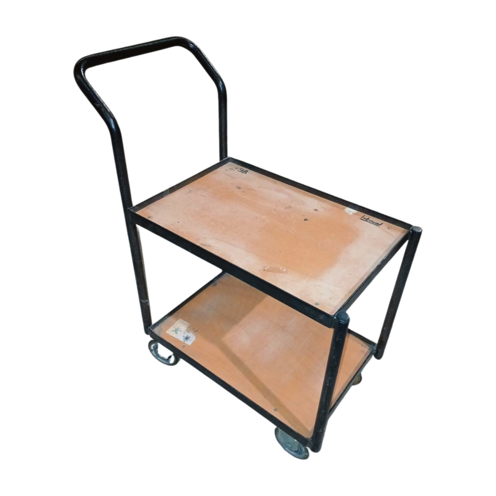 Emtrade Rolwagen met 2 houten plateaus, 84x42x99 cm, Gebruikt