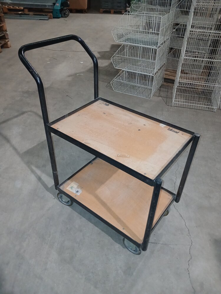 Emtrade Rolwagen met 2 houten plateaus, 84x42x99 cm, Gebruikt