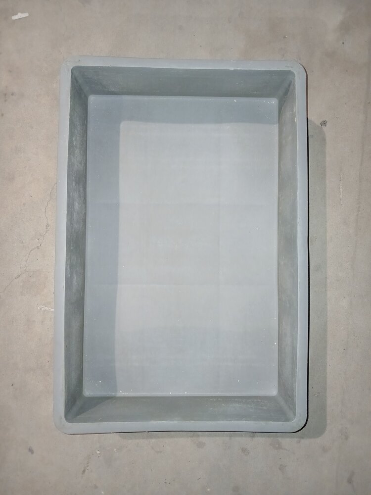 Emtrade Magazijnbak 600x400x130 mm, kunststof bak, PE 02, grijs, gebruikt