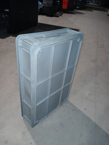 Emtrade Magazijnbak 600x400x130 mm, kunststof bak, PE 02, grijs, gebruikt