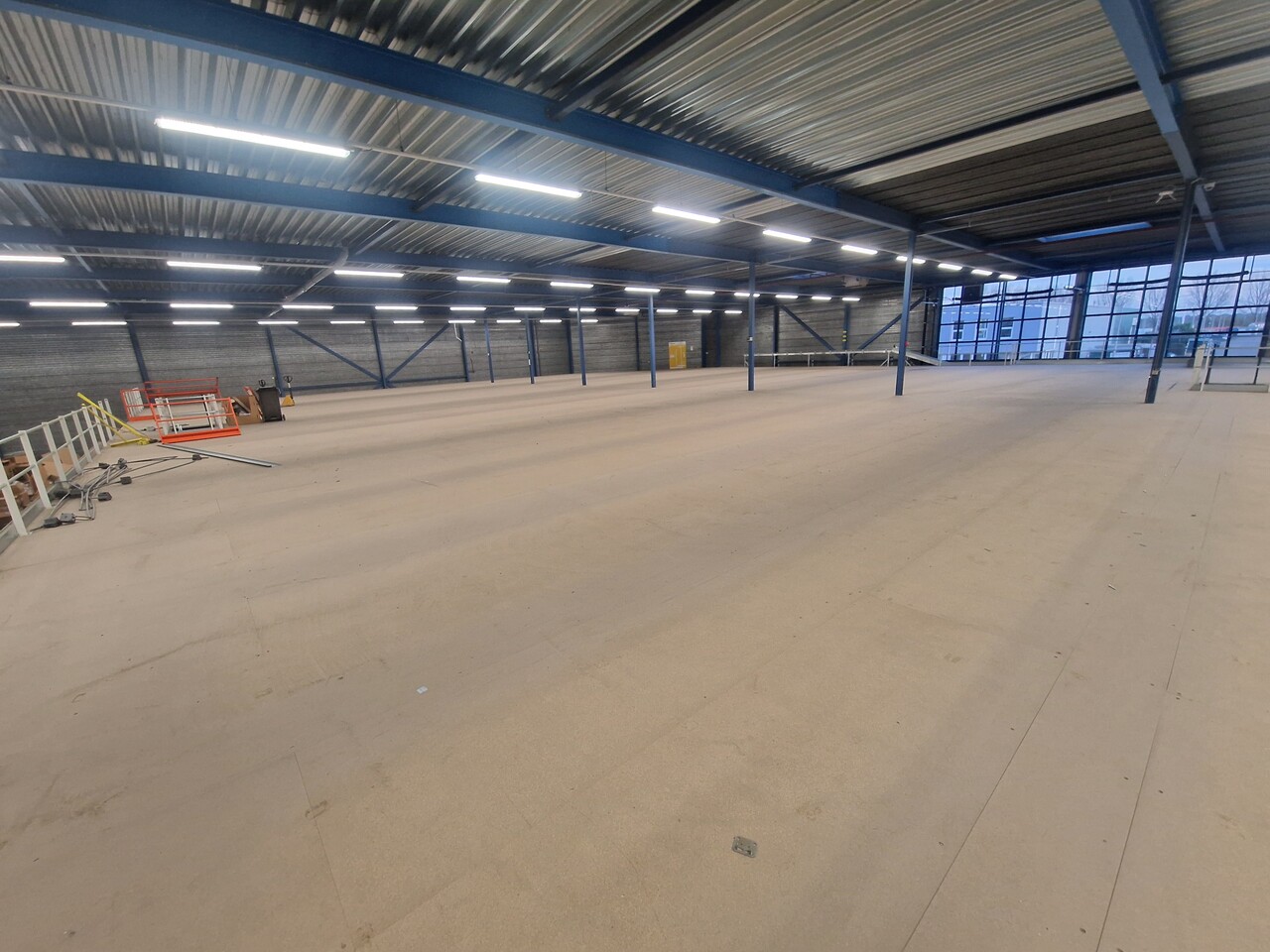 Emtrade Vloerplaat spaanplaat 5000 x 1020 x 38 mm, onderzijde wit, bovenzijde naturel, gebruikt