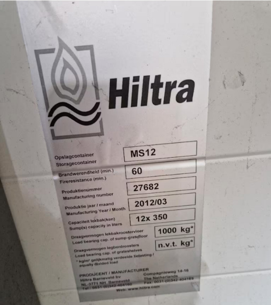 Hiltra Hiltra Megasaver gevaarlijke stoffen container 10 m, brandwerend 60 min, lekbak 4195 l