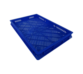 Emtrade (Nieuw) Stapelkrat, 600x400x50 mm, euronorm, blauw pp, nieuw