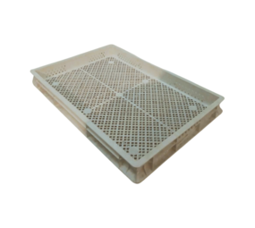 Emtrade Stapelkrat, 600x400x50 mm, geperforeerd, PP, wit