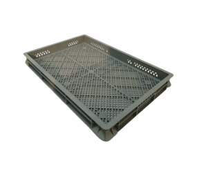 Emtrade (Nieuw) Stapelkrat, 600x400x60 mm, euronorm, grijs pp, nieuw Emtrade (Nieuw) Stapelkrat, 600x400x60 mm, euronorm, grijs pp, nieuw