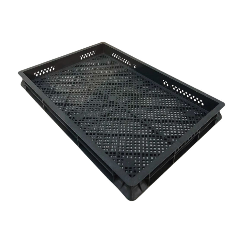 Emtrade (Nieuw) Stapelkrat, 600x400x60 mm, euronorm, donkergrijs pp, nieuw