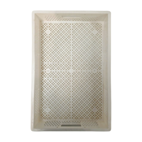 Emtrade Stapelkrat, 600x400x100 mm, geperforeerde wanden en bodem, PP, wit