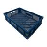 Emtrade Stapelkrat, 600x400x150 mm, geperforeerde wanden en bodem, HDPE/PP, blauw