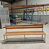 Emtrade Kleedkamerbank met kapstok, 200 cm breed, hout en staal, gebruikt