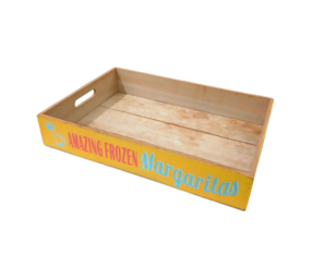 Emtrade Decoratief houten bakje, 450 x 300 x 80 mm, met handgrepen, gebruikt Emtrade Decoratief houten bakje, 450 x 300 x 80 mm, met handgrepen, gebruikt