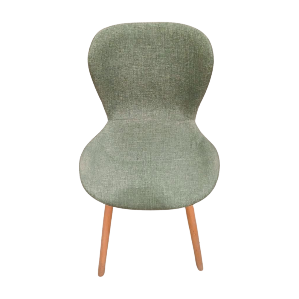 Emtrade Set van 2 Kuipstoelen, groen, houten poten, 465 x 430 x 865 mm, gebruikt