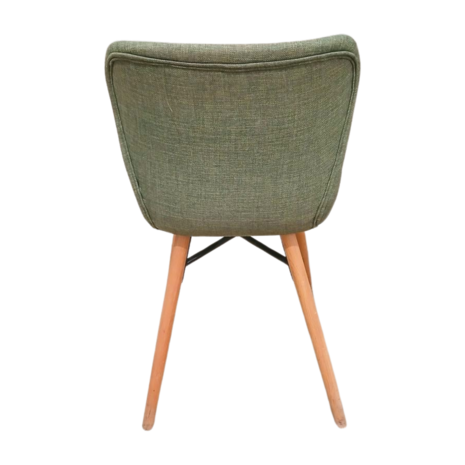 Emtrade Set van 2 Kuipstoelen, groen, houten poten, 465 x 430 x 865 mm, gebruikt