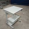 Emtrade Uitschuifbare verrijdbare tafel, 3 verdiepingen, grijs, met zwenkwielen, gebruikt