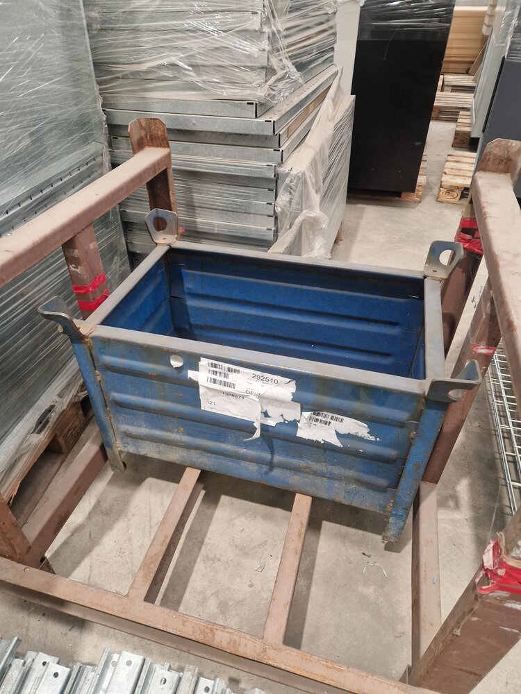 Emtrade Stalen bak, blauw, 79x49x50cm, gebruikt