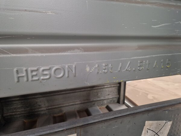 Heson Stalen bak, open korte zijden, 151x74,5x115 cm, grijs, gebruikt