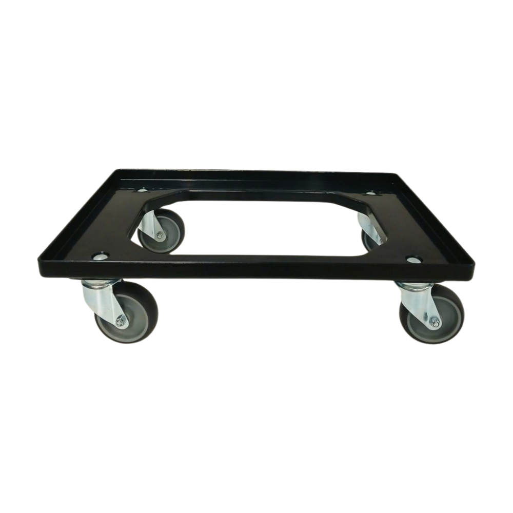Emtrade Dolly 60x40x15 Zwart met 4 rubberen zwenkwielen, Nieuw