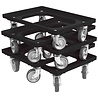 Emtrade (Nieuw) Dolly 60x40x15 zwart met 4 rubberen zwenkwielen, nieuw