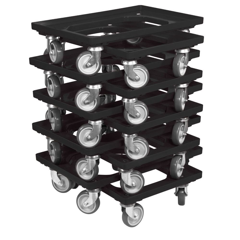 Emtrade (Nieuw) Dolly 60x40x15 zwart met 4 rubberen zwenkwielen, nieuw