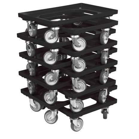 Emtrade Dolly 60x40x15 Zwart met 4 rubberen zwenkwielen, Nieuw